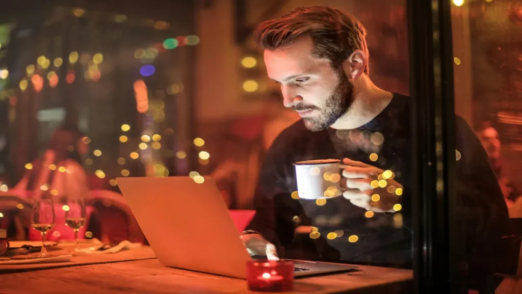 image showing a man searchng the best freelancing platforms