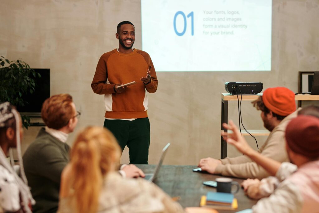 image showing a man speaking about keywords in his youtube video
