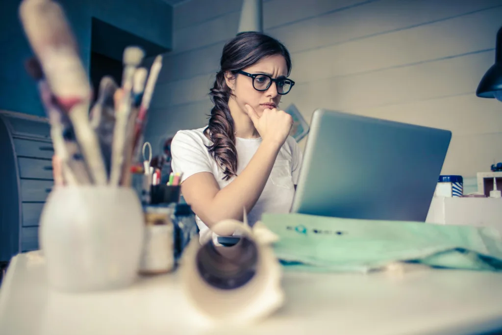 image showing a gril thinking about instagram monetization
