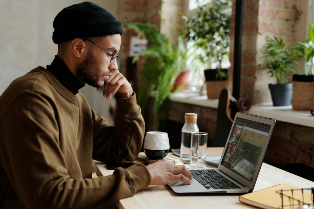 image showing a man with laptop work